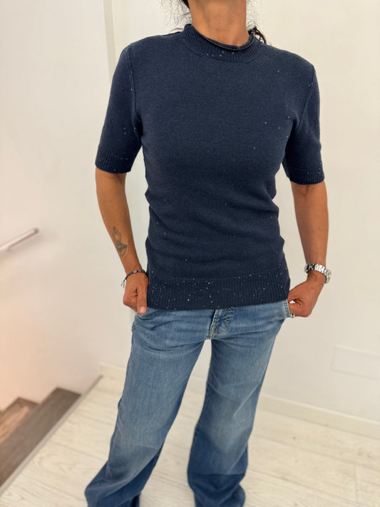 Maglia GIrocollo con Paillettes Double-face