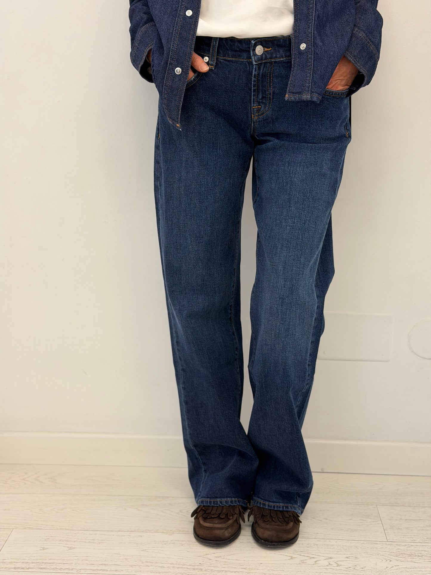 Pantalone Denim Low Straight Indiglow