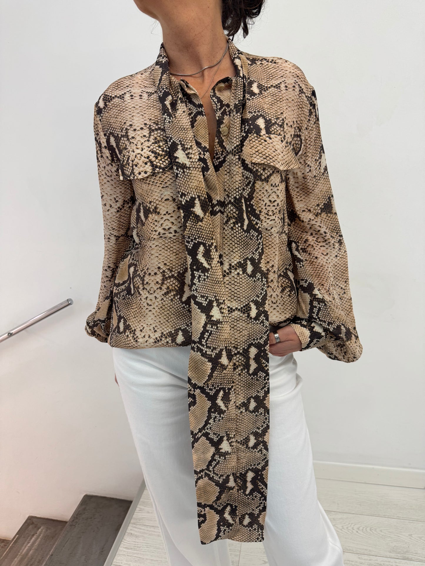 Balloon Blouse Viscose Snake