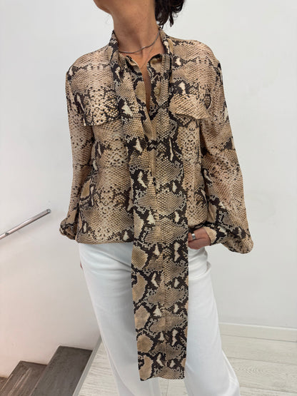 Balloon Blouse Viscose Snake