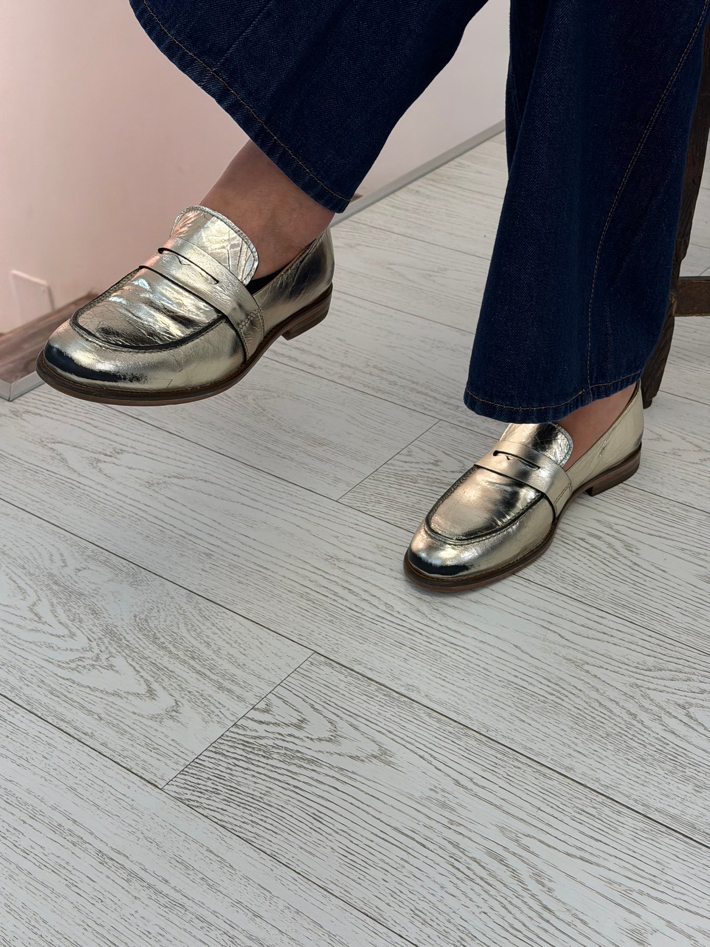 Mocassino Specchio Platino