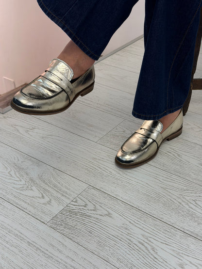 Mocassino Specchio Platino