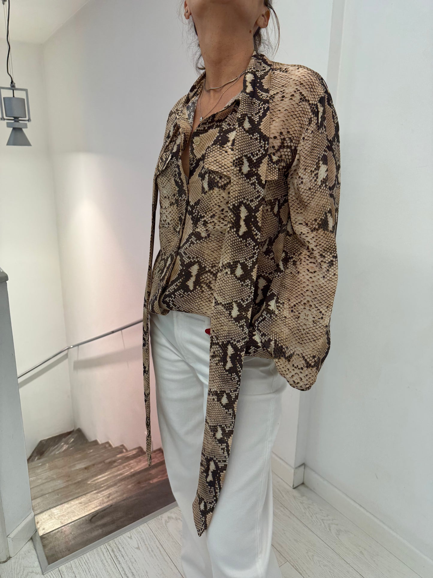 Balloon Blouse Viscose Snake