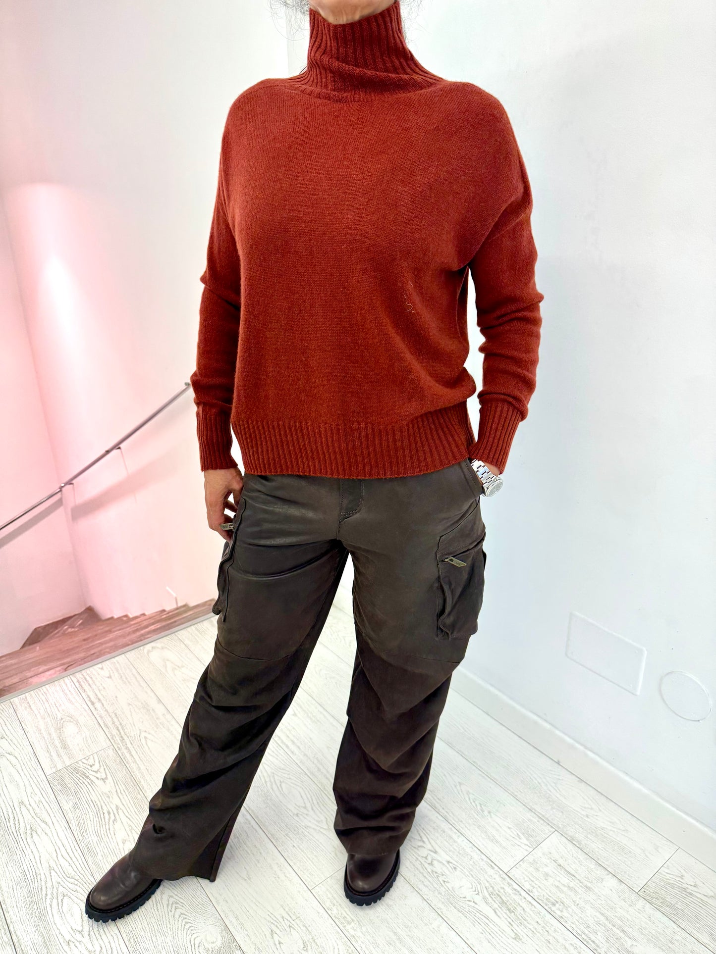 Pantalone Cargo in Pelle