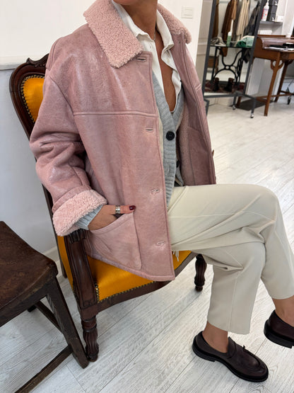 Giacca in Shearling Rosa