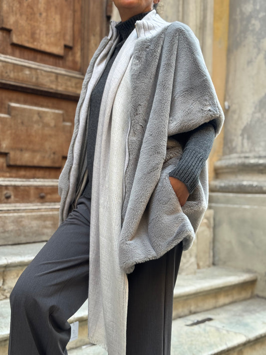 Giacca Maniche Corte Eco Fur