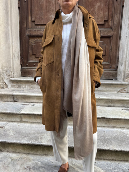 Stola Cashmere Seta Sfumata Panna Brown