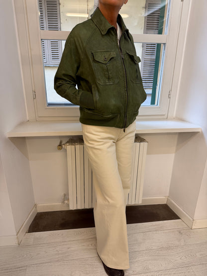 Bomber Pelle Anticata Muschio