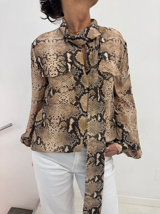 Balloon Blouse Viscose Snake