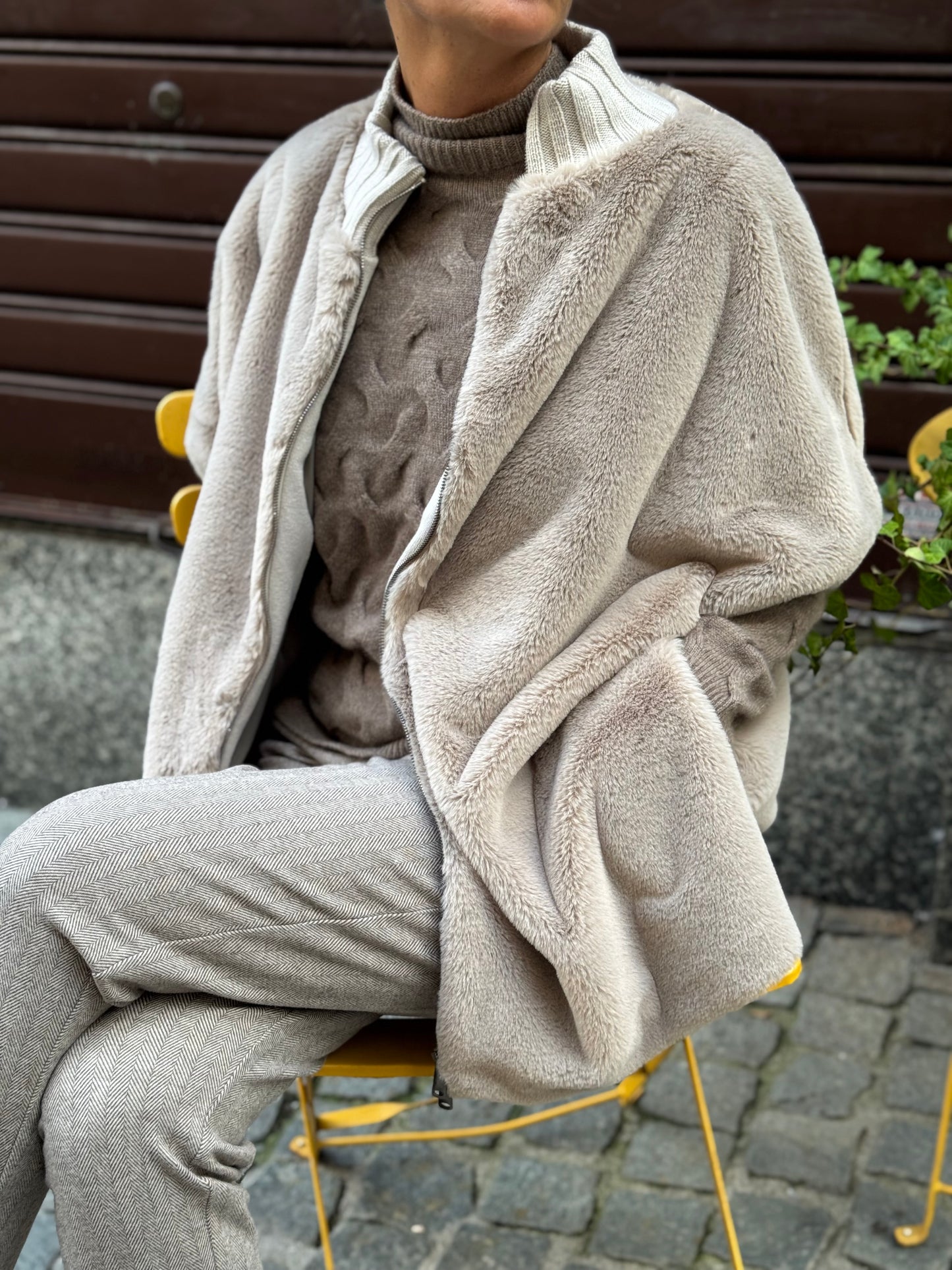 Giacca Senza Maniche Eco Fur