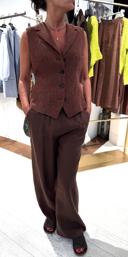 Pantalone Lino Relaxed Con Coulisse