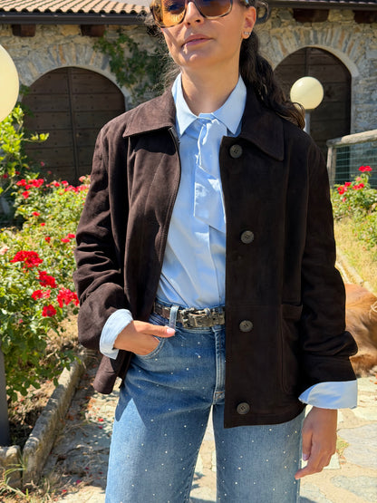 Giacca Suede collo a camicia