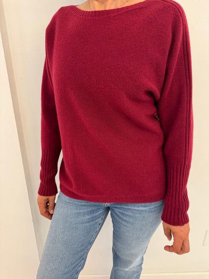 Maglia scollo barchetta over