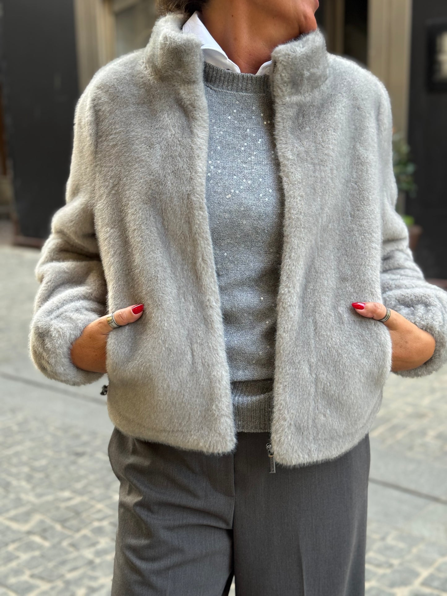 Bomber Eco Fur