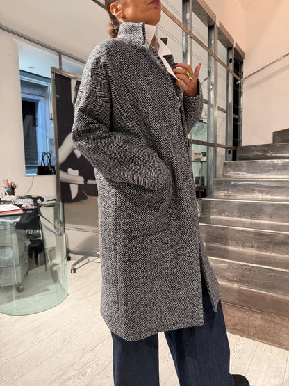 Cappotto Tweed Con Micropaillettes