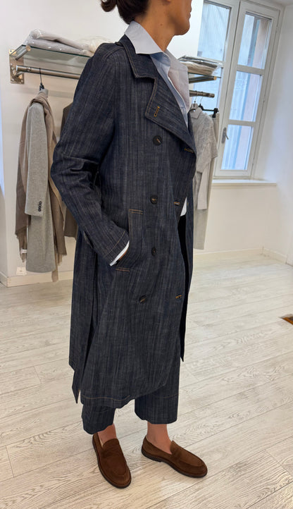 Trench Doppiopetto Denim