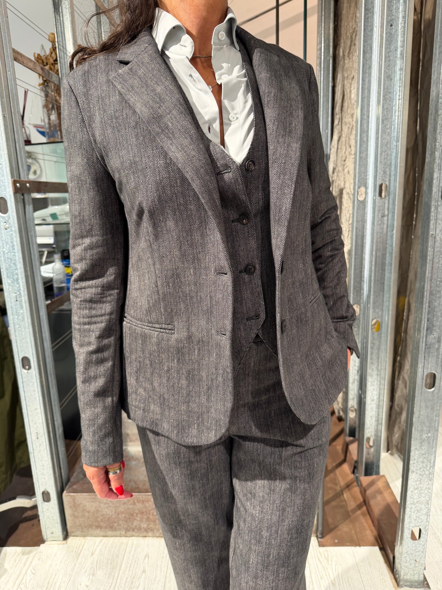 Blazer monopetto spina di pesce