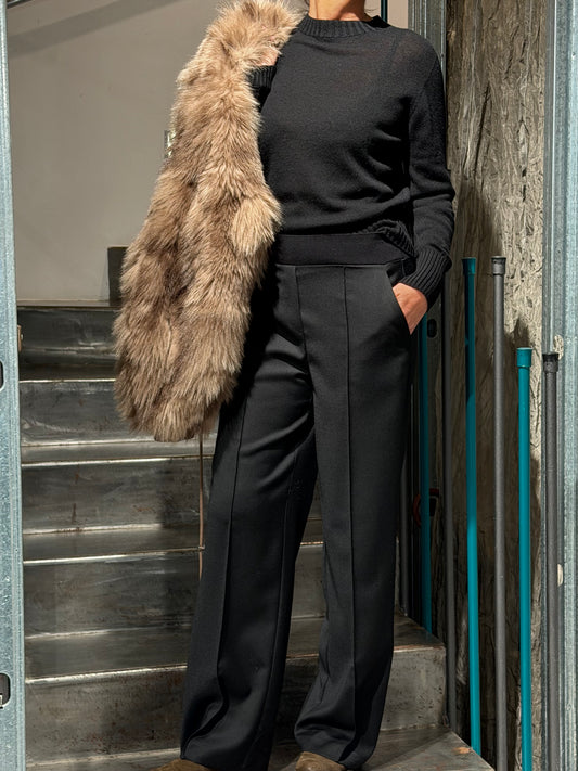 Pantalone Flanella Con Elastico in Vita