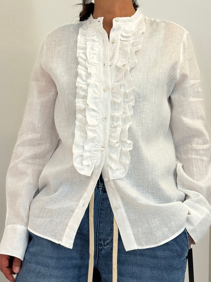 Camicia Lino Con Rouches