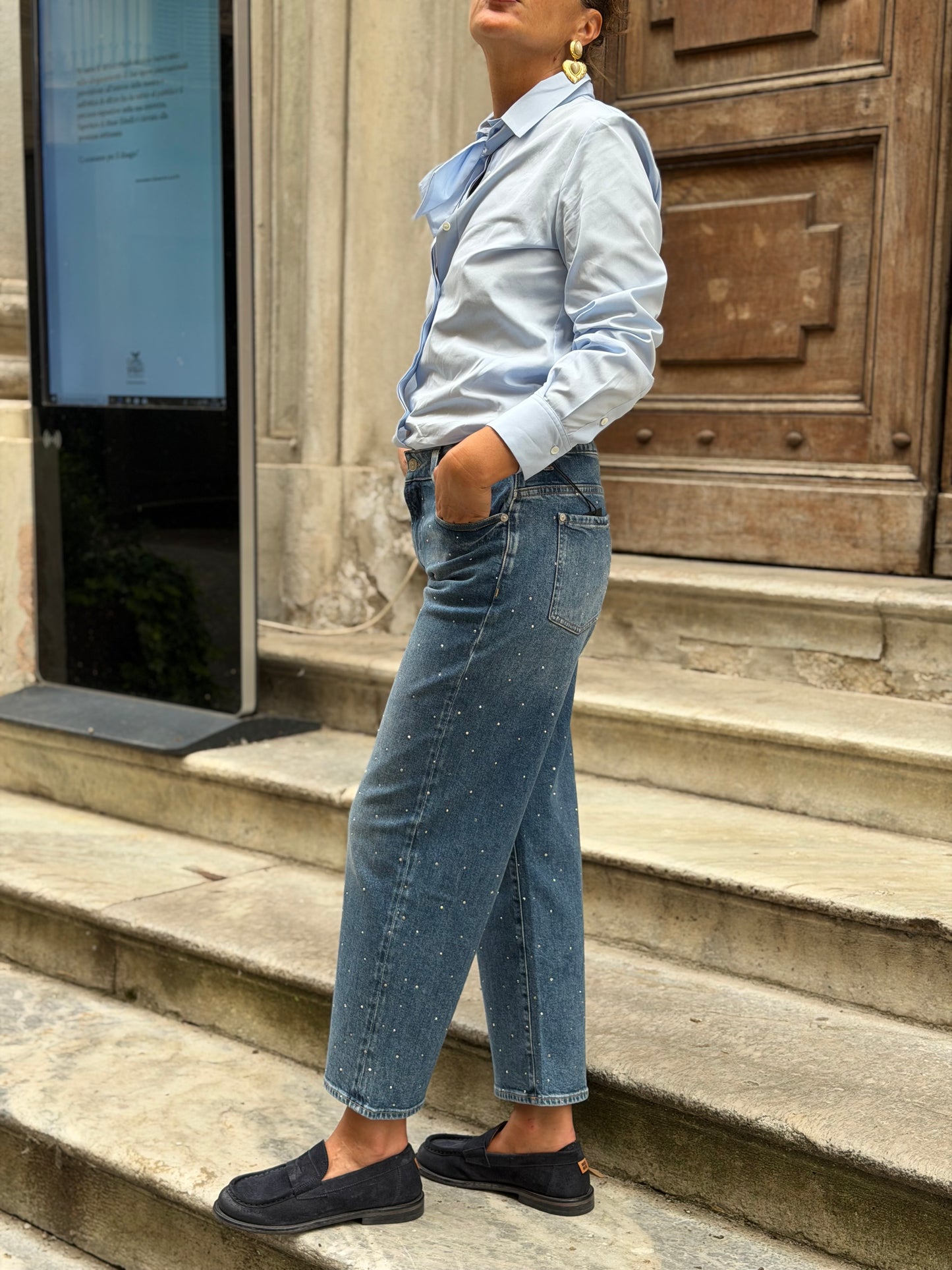 Denim Stovepipe Shine