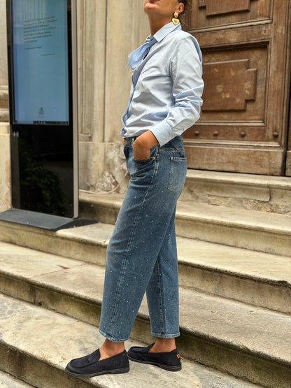 Denim Stovepipe Shine