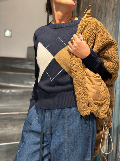 Maglia Bleu Con Rombi