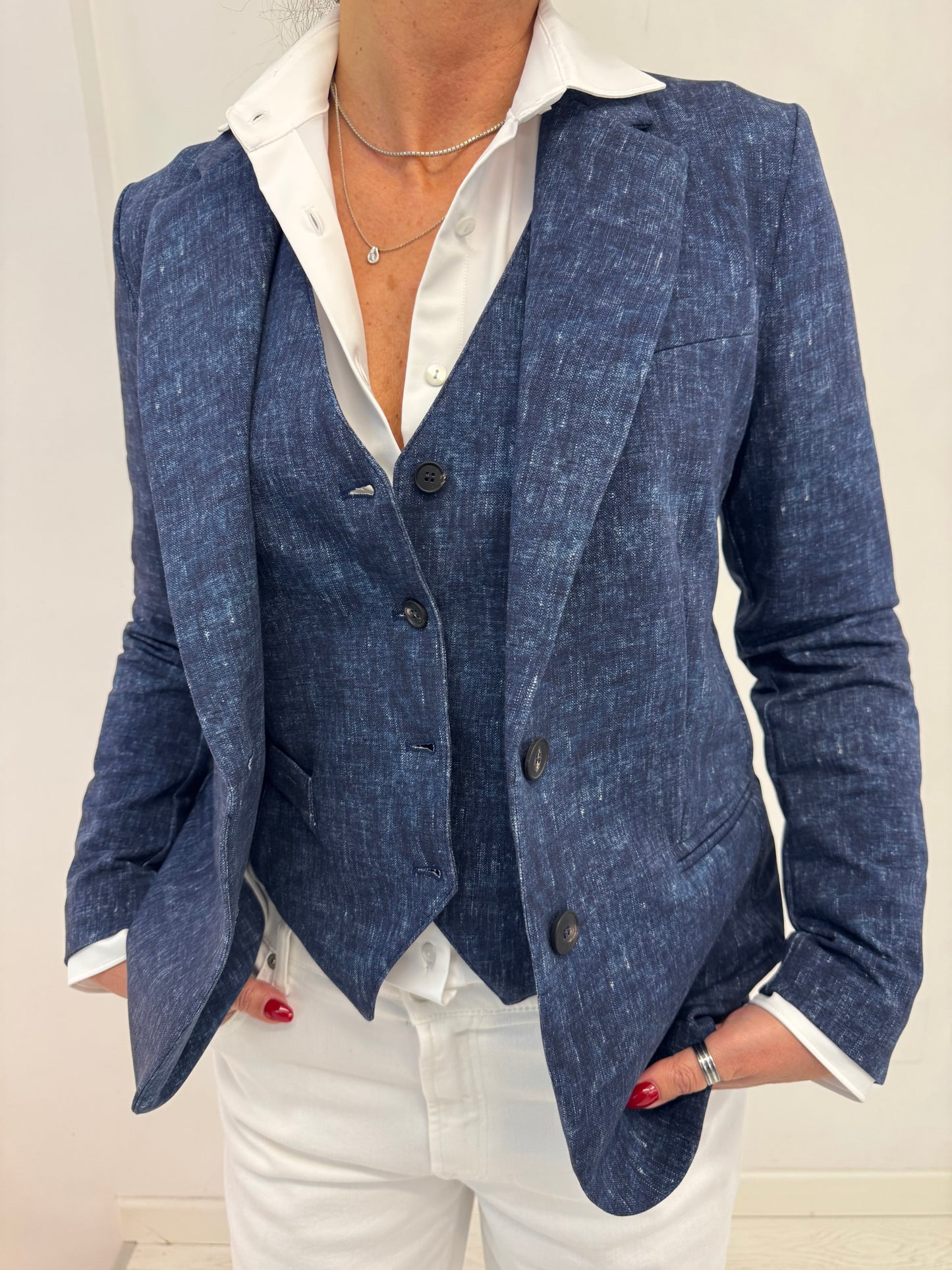 Blazer Monopetto Blue Oxford