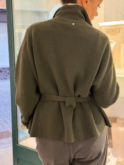 Giacca in Maglia Con Cintura