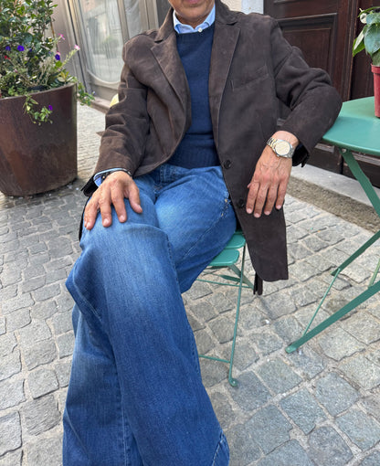 Blazer In Pelle Scamosciata