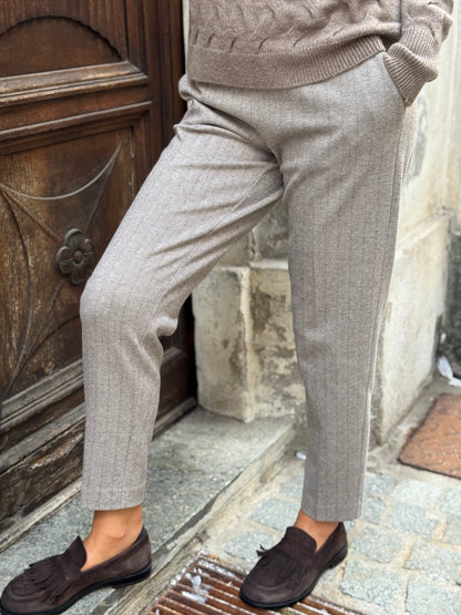 Pantalone Coulisse Spina di Pesce Jersey