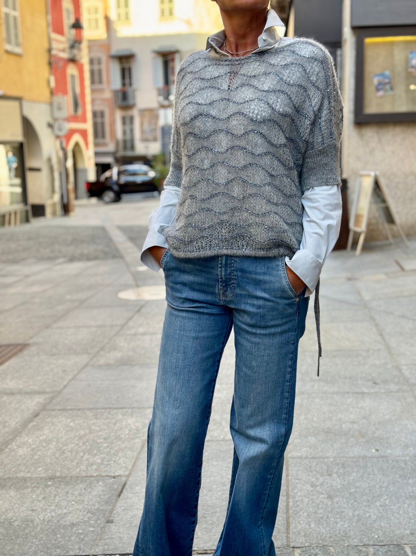 Maglia Manica Corta Inserti Paillettes