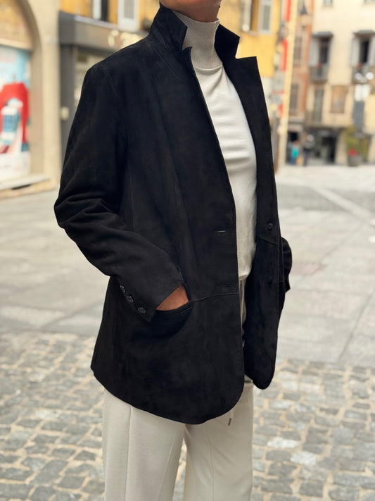 Blazer In Pelle Scamosciata