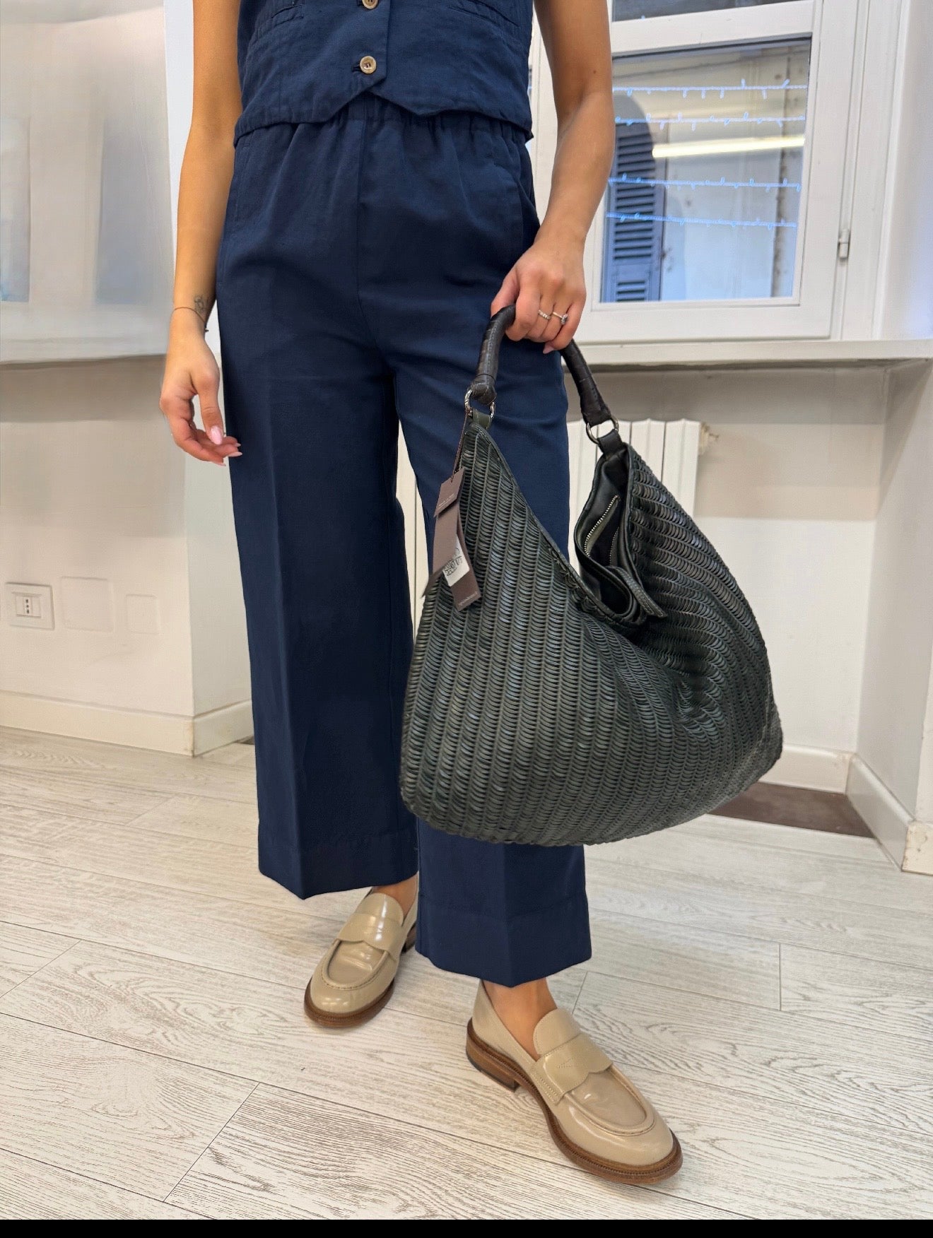 Borsa Shopper  Atena Pelle Intrecciata
