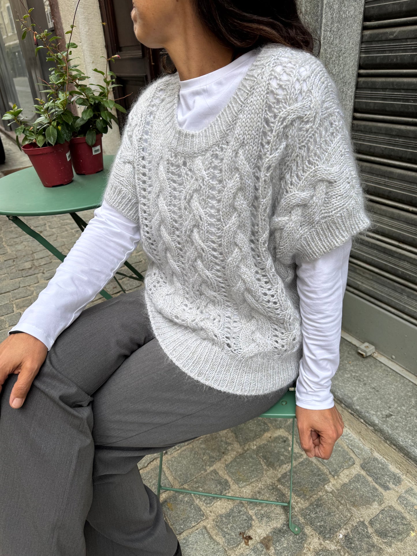 Maglia Manica Corta Trecce Inserti Lurex