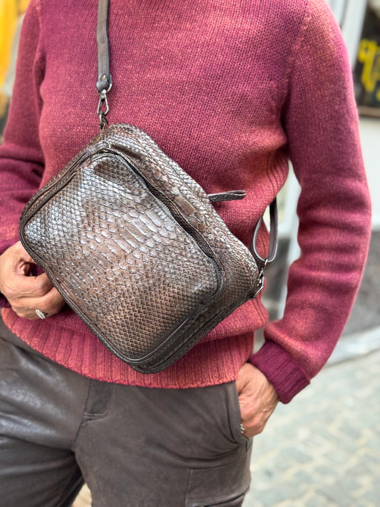 Borsa Tracolla Pitone Rum