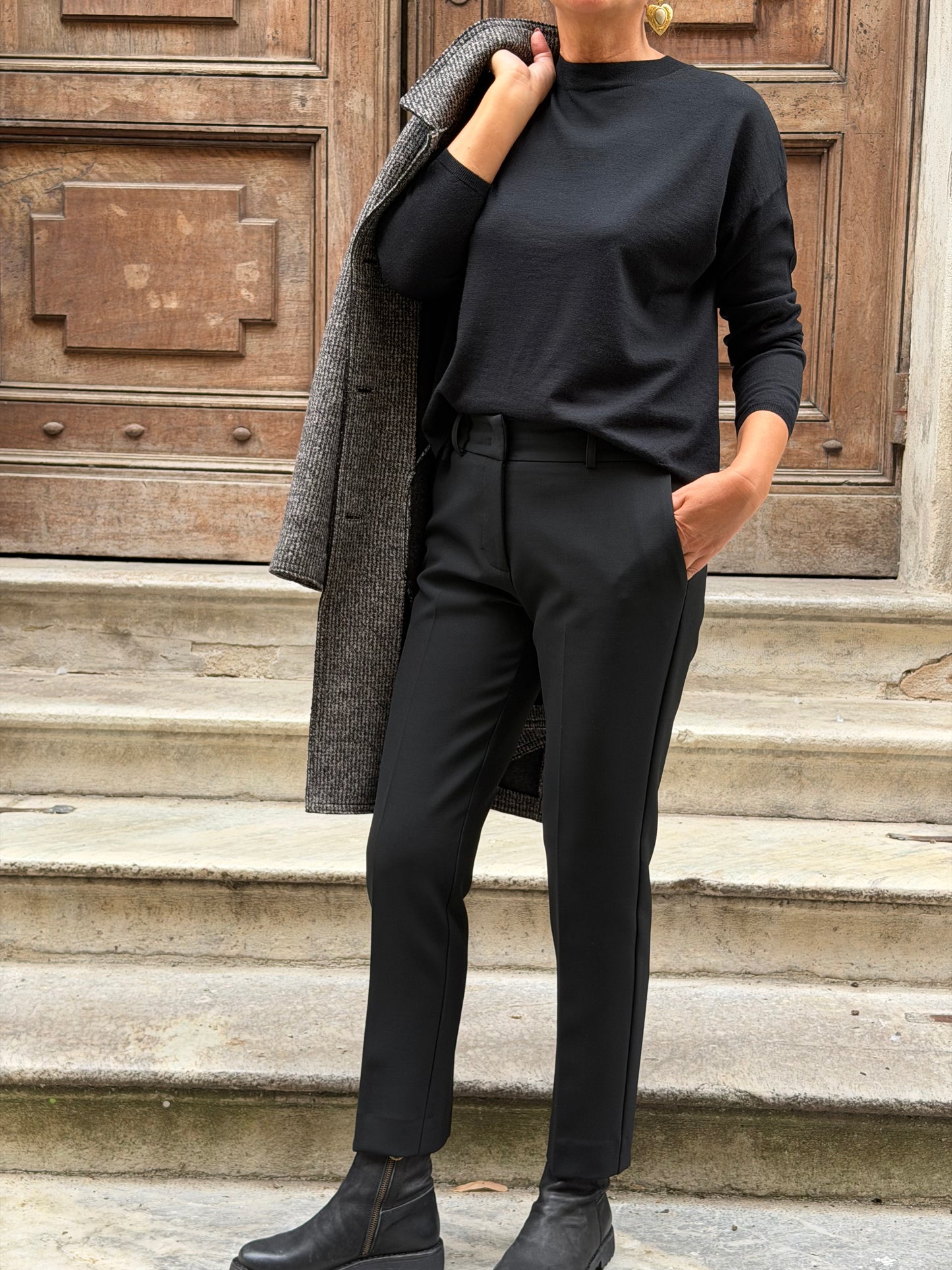 Maglia Girocollo a Scatoletta Merino Ultrafine