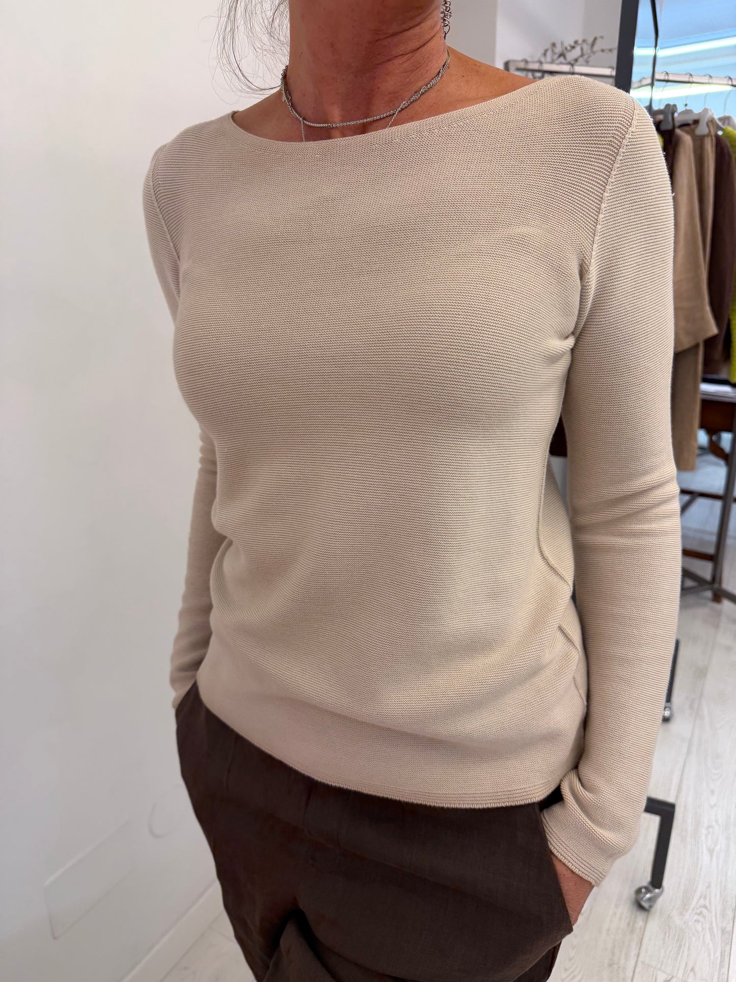 Maglia Scollo Barca Double Faces