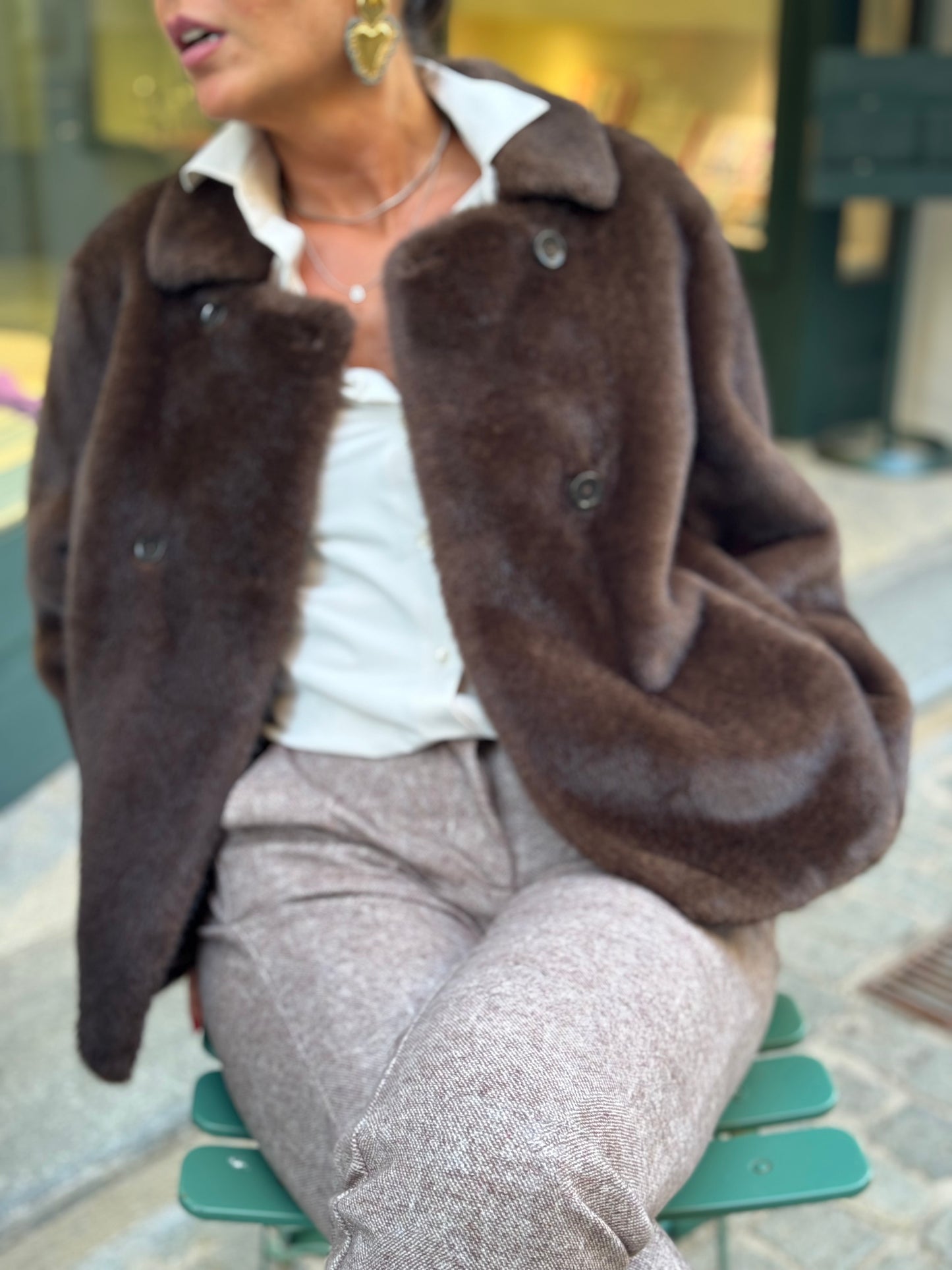 Giacca Doppiopetto Eco Fur