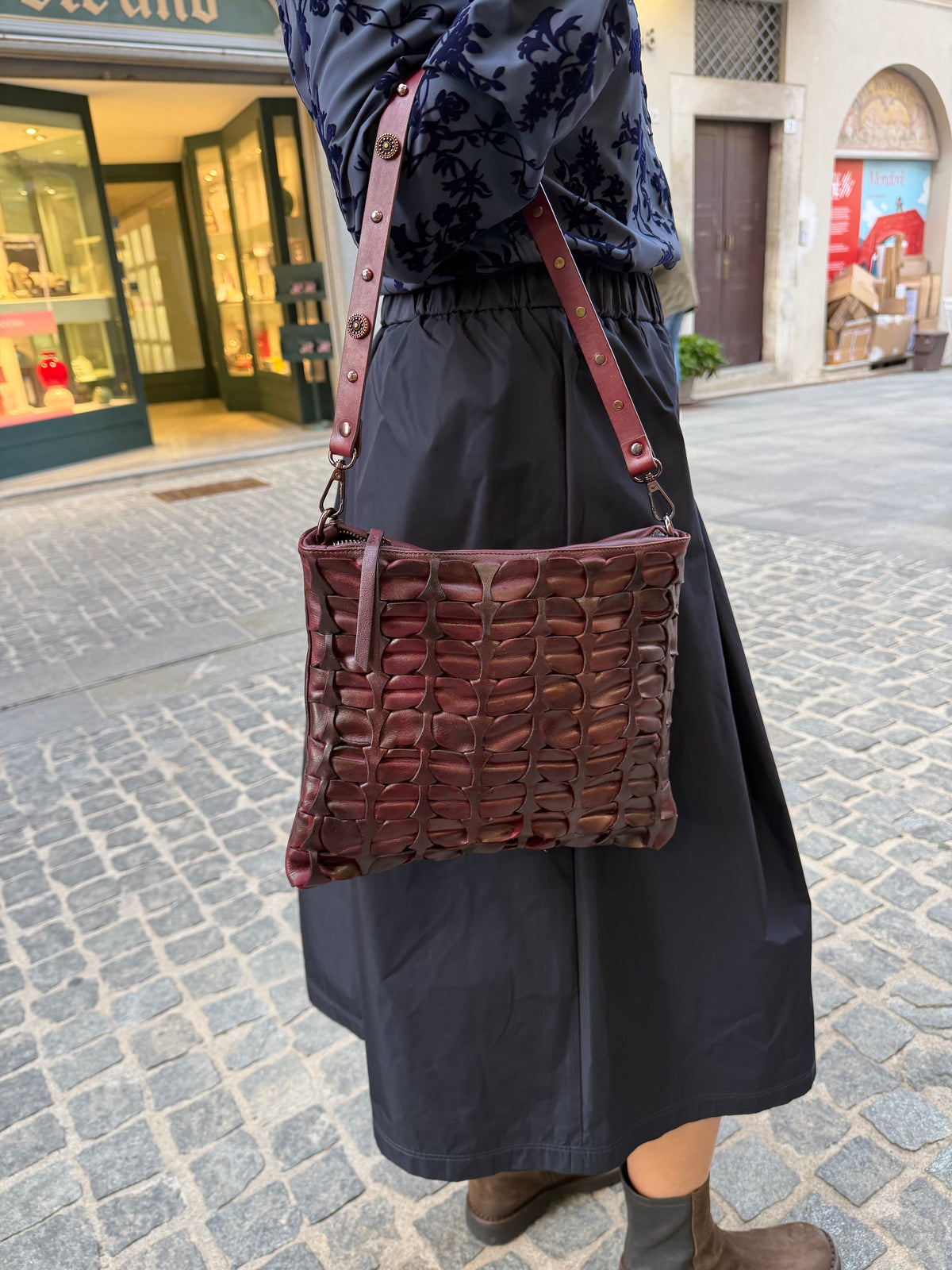Borsa a tracolla in pelle Tree