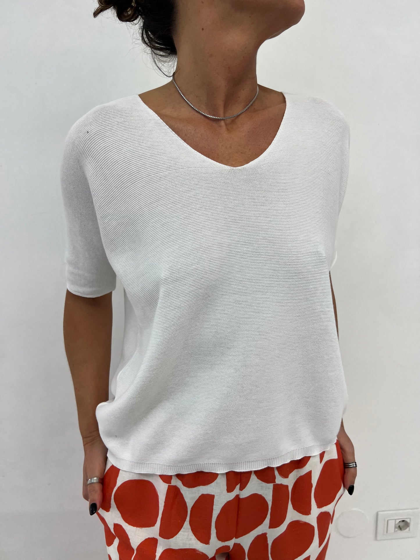 Maglia Cotone Scollo V