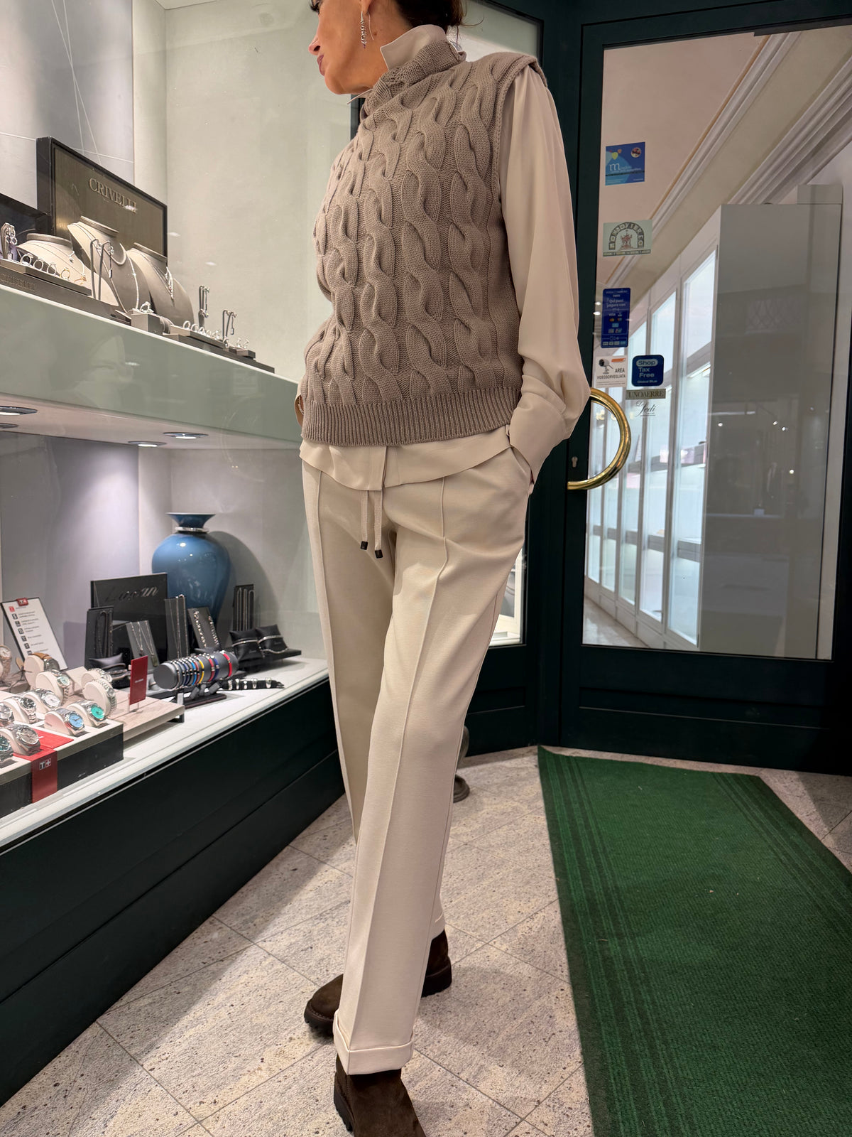 Gilet Collo in Piedi Treccia Iconica