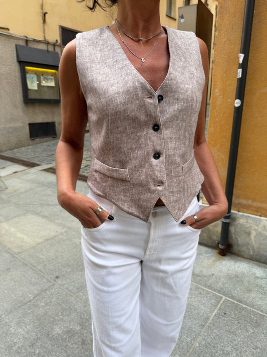 Gilet Oxford Beige