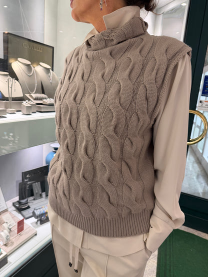 Gilet Collo in Piedi Treccia Iconica