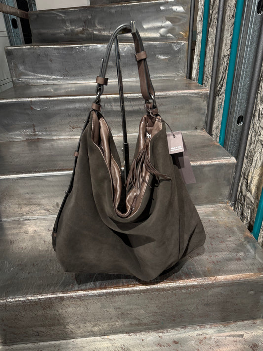 Borsa a spalla camoscio moro