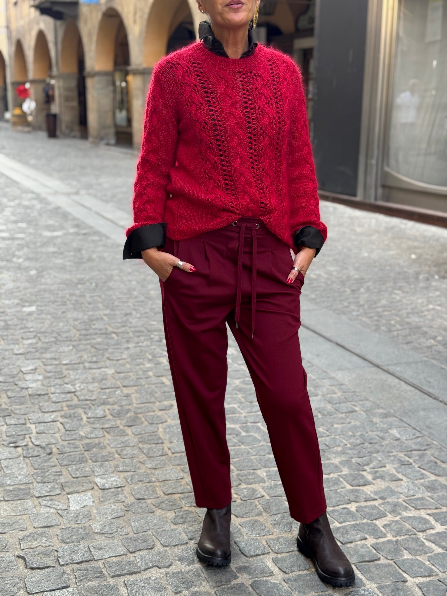 Maglia Girocollo Mouline’ Con Lurex