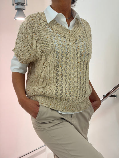 Maglia Diamond V Neck Traforata