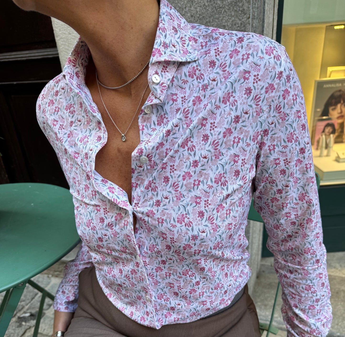 Camicia No Stiro Fantasia Floreale