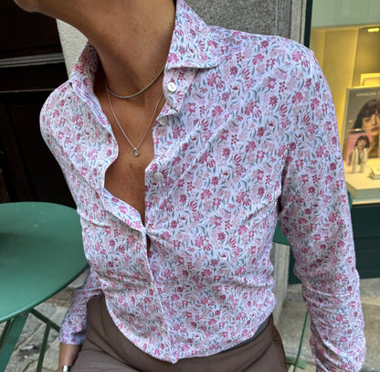 Camicia No Stiro Fantasia Floreale