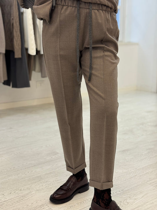 Pantalone Jogger Flanella Dustybrown