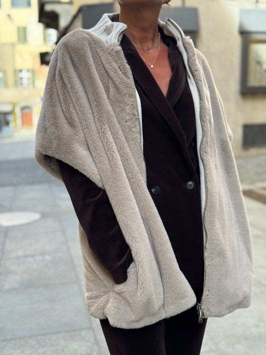 Giacca Senza Maniche Eco Fur